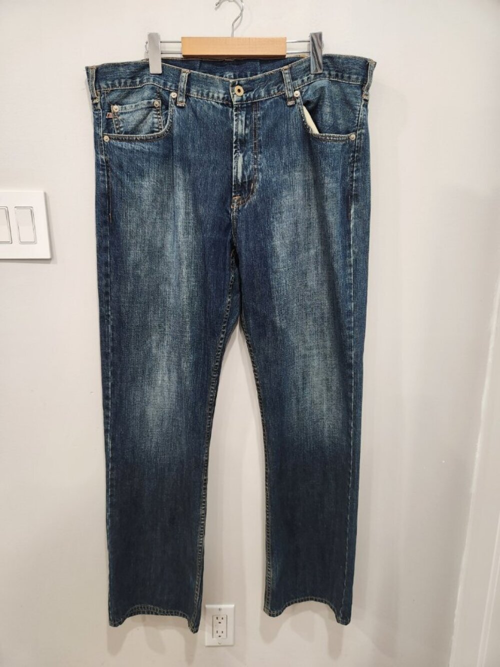 Vintage Polo Ralph Lauren Mercer Straight Jeans Mens 38x32 Blue Denim RL
